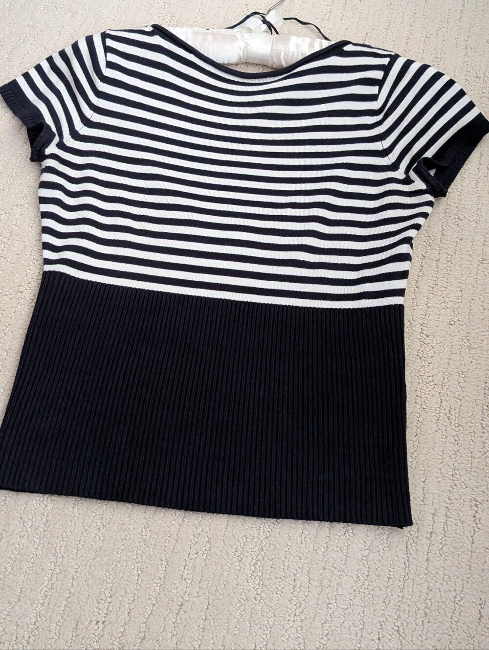 Garage Navy & White Striped Short-Sleeve Top